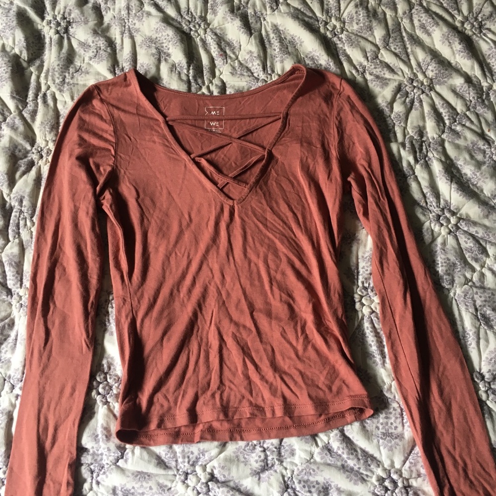 Pacsun coral cross top